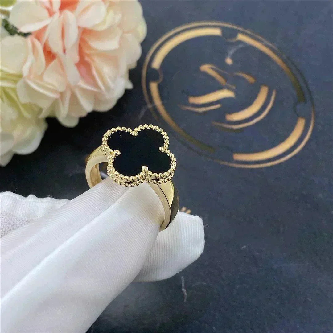 [Shinejoy]CLOVER ONYX RING
