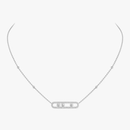 [Shinejoy] Move Pave_ Rose Gold Diamond Necklace