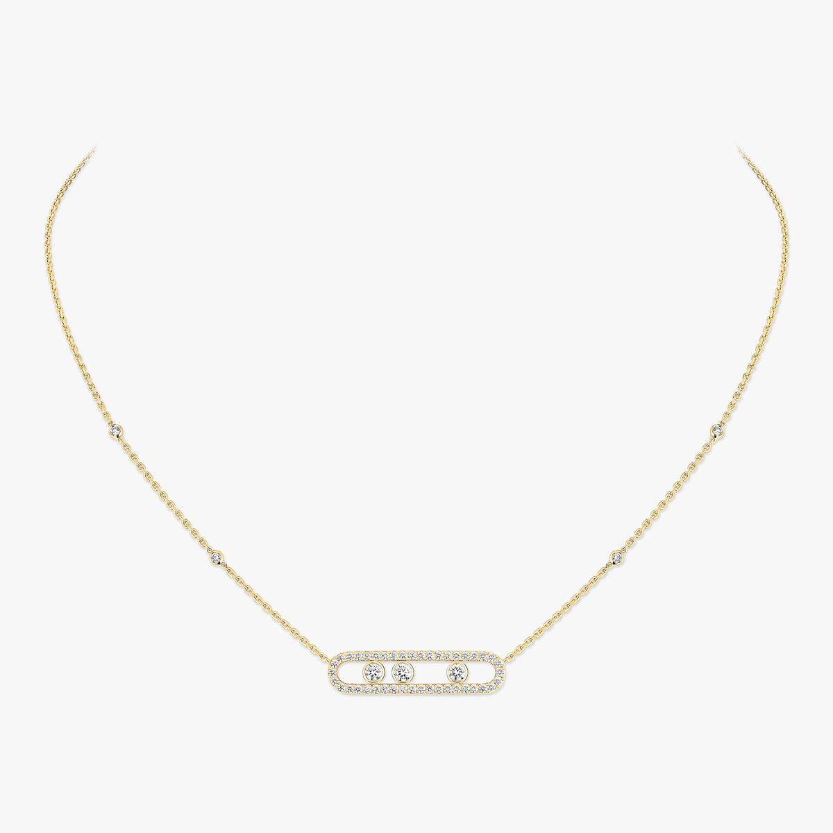 [Shinejoy] Move Pave_ Rose Gold Diamond Necklace