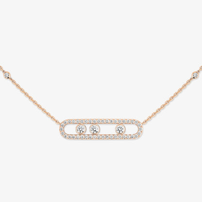 [Shinejoy] Move Pave_ Rose Gold Diamond Necklace