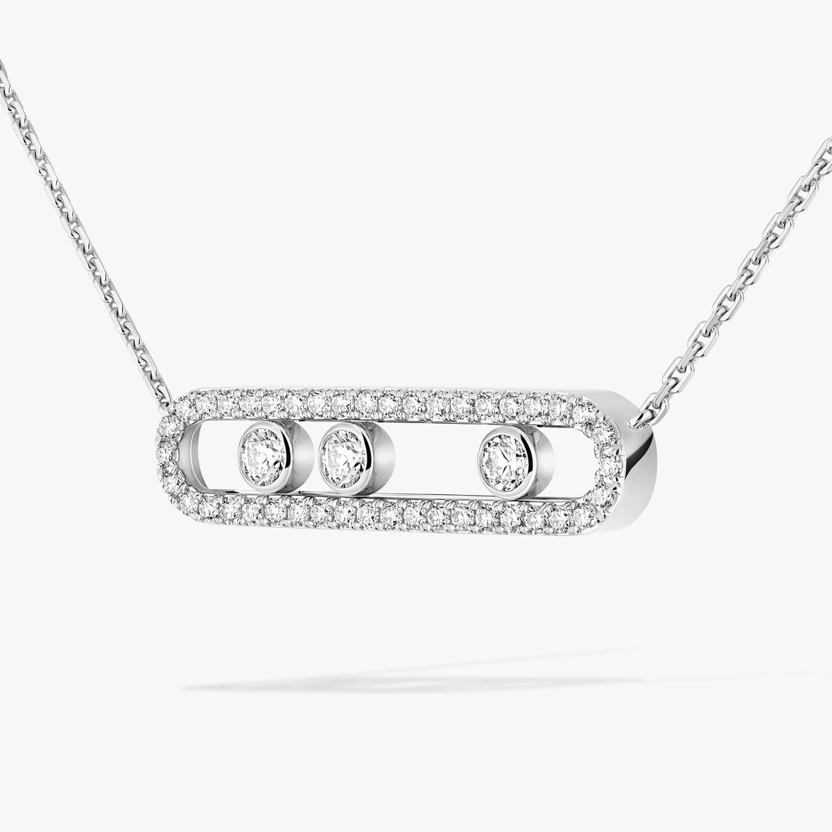 [Shinejoy] Move Pave_ Rose Gold Diamond Necklace