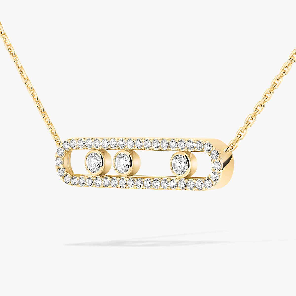 [Shinejoy] Move Pave_ Rose Gold Diamond Necklace