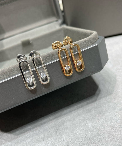 [Shinejoy]MOVE UNO SMALL 1 DIAMOND EARRINGS
