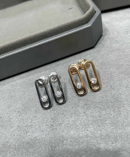 [Shinejoy]MOVE UNO SMALL 1 DIAMOND EARRINGS