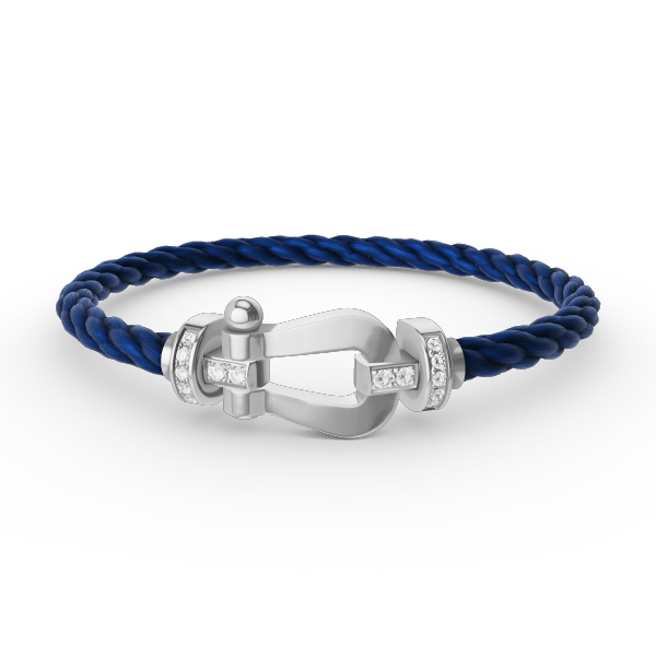 [Shinejoy]FORCE LARGE HORSESHOE HALF DIAMOND BRACELET SILVER