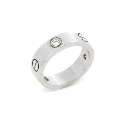 [Shinejoy]LOVE RING 5.5MM 3 DIAMONDS SILVER
