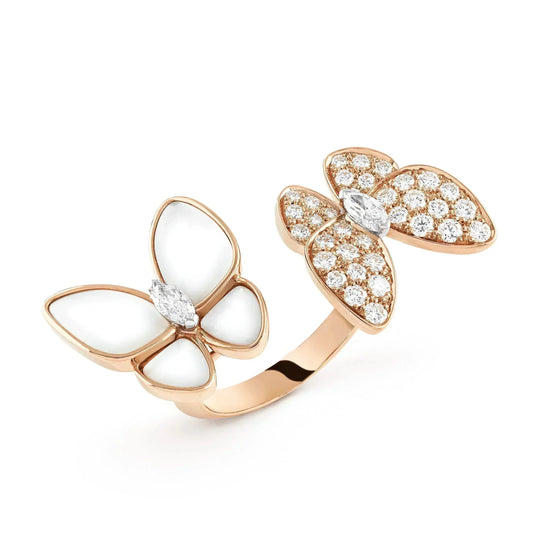 [Shinejoy]TWIN BUTTERFLY DIAMOND MOP RING