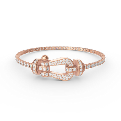 [Shinejoy]FORCE  LARGE HORSESHOE FULL DIAMOND TENNIS BRACELET